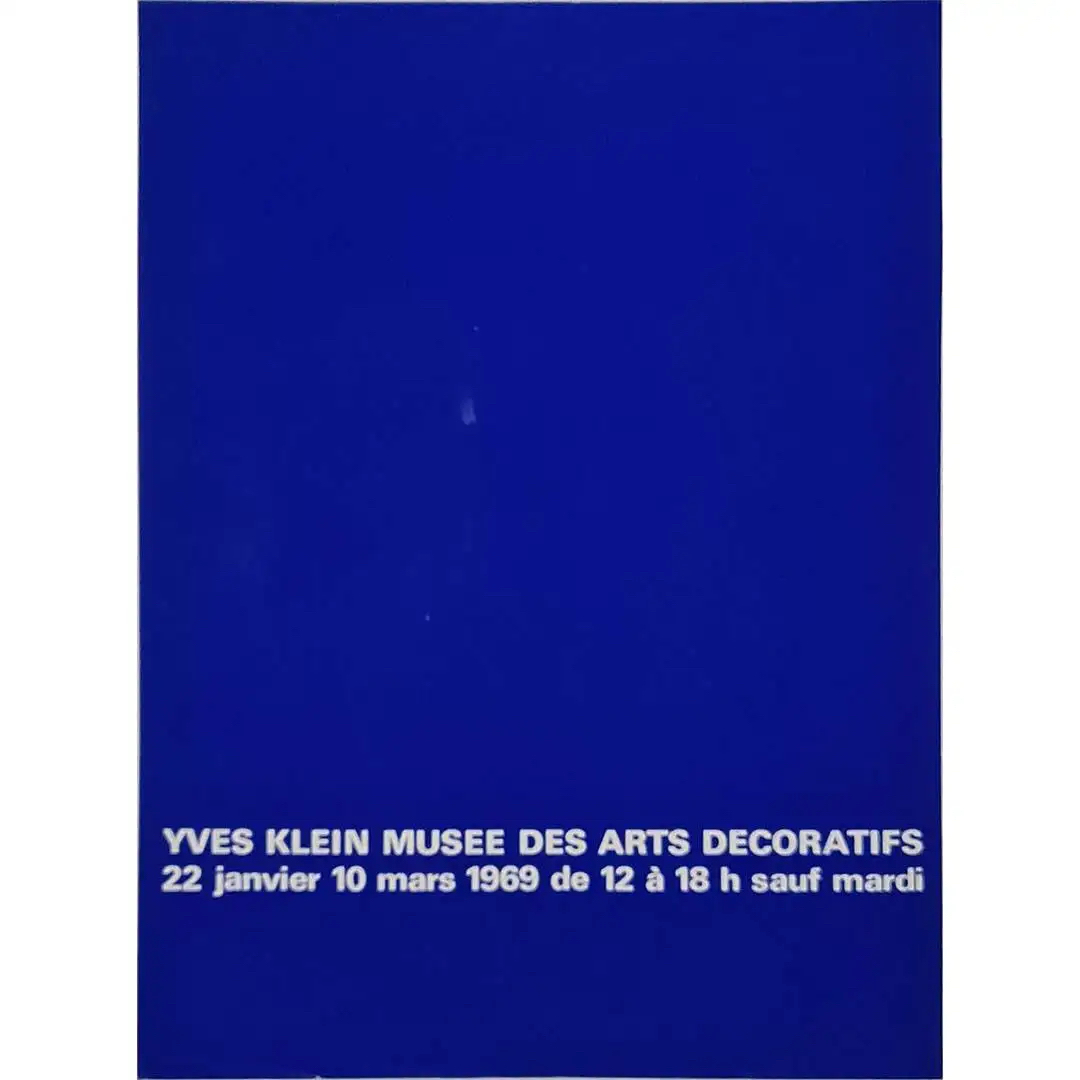 Serigrafia originale di Yves Klein 1969 esposizione Musée des Arts décoratifs
1969.